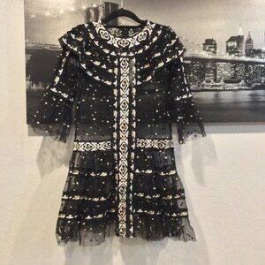 Christian Dior Fall 2017 Embroidered Tulle Lace Dress